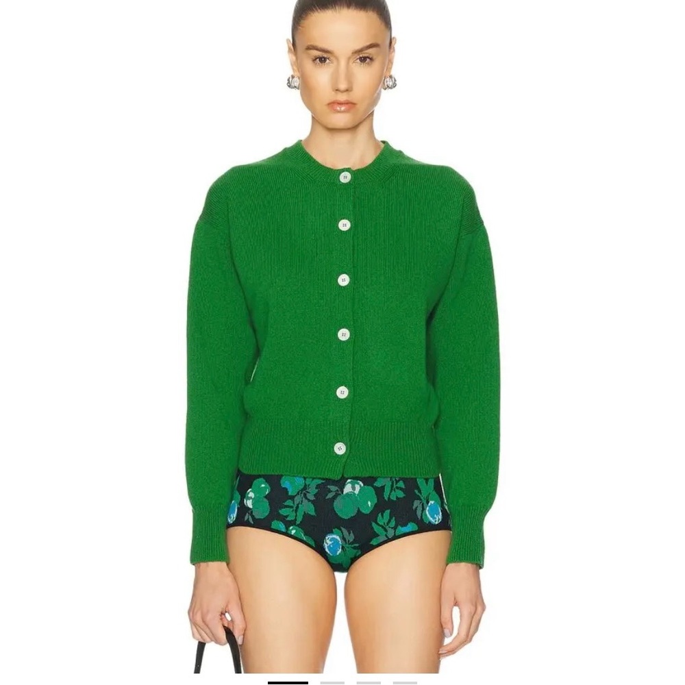Vibrant Green Button-Up Women's Cardigan